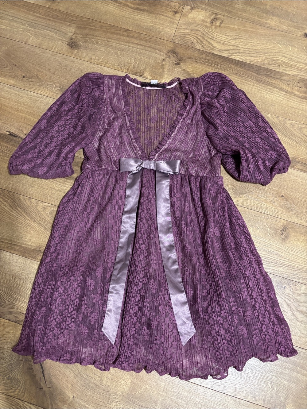 Kimchi Blue Urban Outfitters Margaret Babydoll Mini Dress Size L - Picture 4 of 12